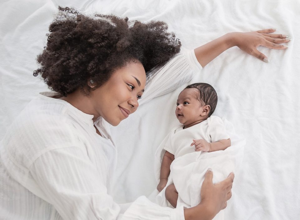 Woman and her newborn baby