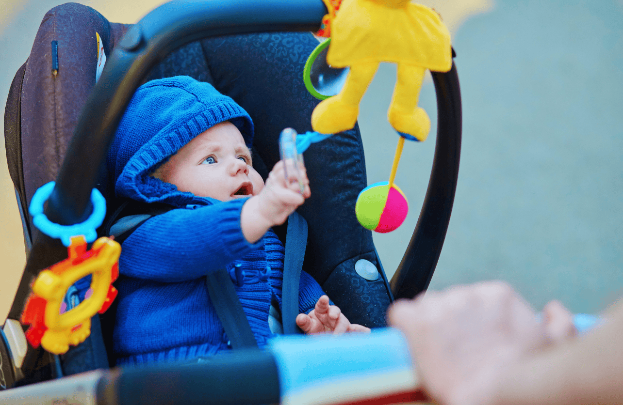 when can baby sit in stroller